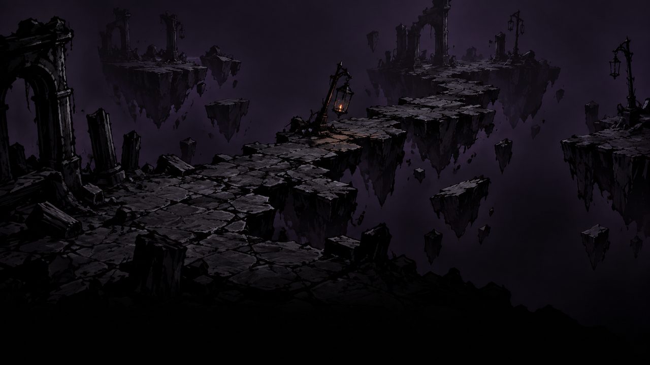 Broken stone floating in the Outer Dark around the Last Lamp.